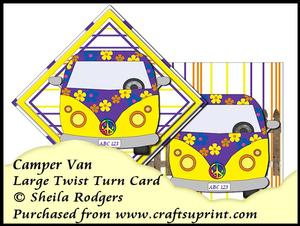 Large Twist Turn Card - Camper Van