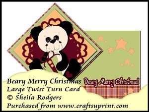 Large Twist Turn Card - Beary Merry Christmas