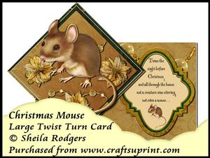 Large Twist Turn Card - Christmas Mouse
