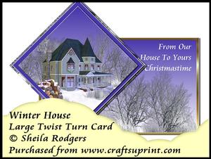 Large Twist Turn Card - Winter House