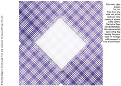 All in One Envelope for 5 Inch Card - Dark Purple Checks
