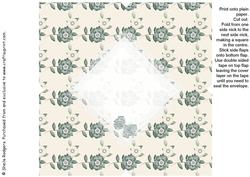 All in One Envelope for 5 Inch Card - Green Flowers