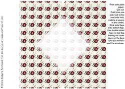 All in One Envelope for 5 Inch Card - Red and Cream Flowers