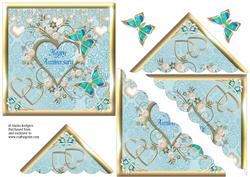 Shell Corners - Anniversary Hearts & Butterflies