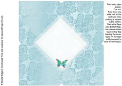 All in One Envelope for 5 Inch Card - Hearts & Butterflies