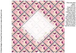 All in One Envelope for 5 Inch Card - Magenta Butterflies