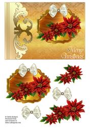 Red Poinsettia on Gold