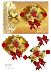 Poinsettias with Glitter Border