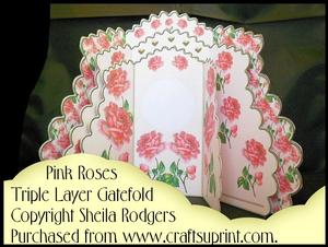 Triple Layer Gatefold - Pink Roses