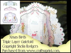Triple Layer Gatefold - Xmas Birds