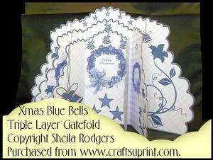 Triple Layer Gatefold - Xmas Blue Bells