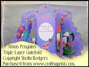 Triple Layer Gatefold - Xmas Penguins
