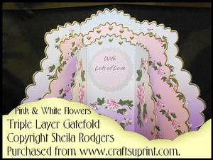 Triple Layer Gatefold - Pink & White Flowers