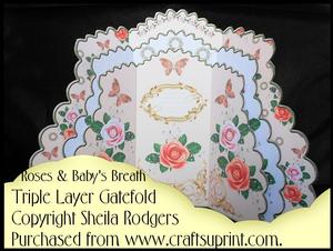 Triple Layer Gatefold - Roses & Baby's Breath