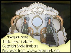 Triple Layer Gatefold - Steampunk Airship