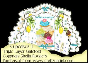 Triple Layer Gatefold - Cupcakes 1