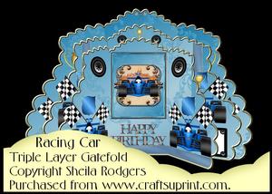 Triple Layer Gatefold - Racing Car