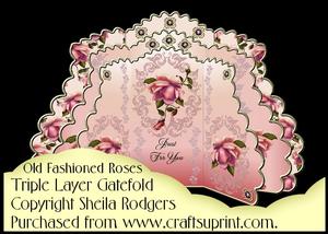 Triple Layer Gatefold - Old Fashioned Roses