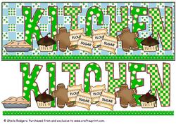 Room Sign - Kitchen in Green