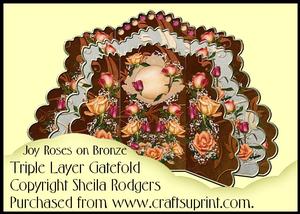Triple Layer Gatefold - Joy Roses on Bronze