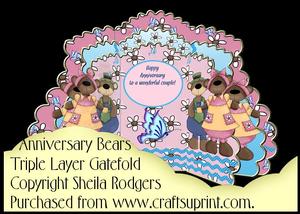 Triple Layer Gatefold - Anniversary Bears