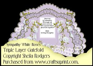 Triple Layer Gatefold - Sympathy White Roses