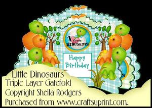 Triple Layer Gatefold - Little Dinosaurs