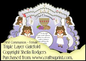 Triple Layer Gatefold - First Communion - Female