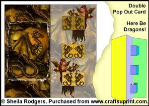 Double Pop Out Card - Here Be Dragons!