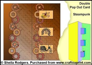 Double Pop Out Card - Steampunk