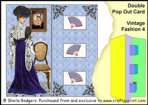 Double Pop Out Card - Vintage Fashion 4