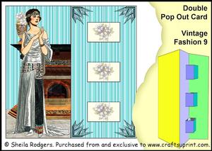 Double Pop Out Card - Vintage Fashion 9