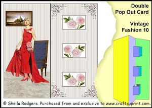 Double Pop Out Card - Vintage Fashion 10