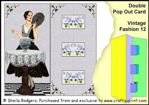 Double Pop Out Card - Vintage Fashion 12