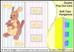 Double Pop Out Card - Soft Toys - Kangaroos
