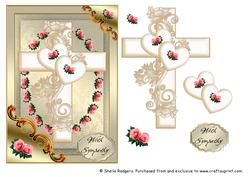 Sympathy Card with Cross and Rosebuds