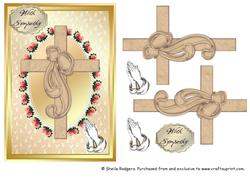 Sympathy Cross and Praying Hands