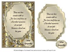 Sympathy Card with Poem - Either Gender