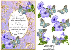 Blue Birthday Butterflies with Poem 1