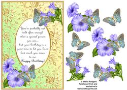 Blue Birthday Butterflies with Poem 3