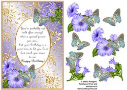 Blue Birthday Butterflies with Poem 8