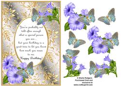 Blue Birthday Butterflies with Poem 10