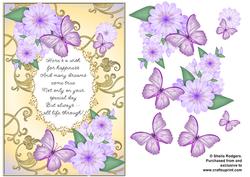 Butterflies with Gold Flourishes and Poem 2
