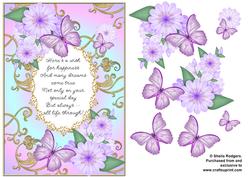 Butterflies with Gold Flourishes and Poem 4