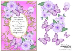 Butterflies with Gold Flourishes and Poem 5