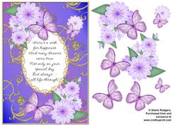 Butterflies with Gold Flourishes and Poem 8