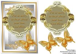 Gold Sympathy Card with Butterfly