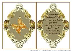 Insert for Gold Sympathy Card with Butterfly
