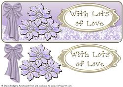 Large Dl with Lace - Lilac Glass Flowers