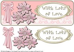 Large Dl with Lace - Pink Glass Flowers